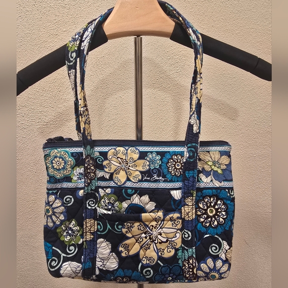 Vera Bradley Handbags - Vera Bradley Blue and Cream Floral Tote